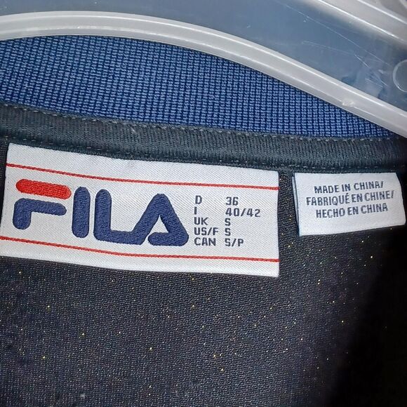 Fila Jacket Womens Small Glittery Metallic Bomber Full Zip Retro 80s Style - Picture 7 of 12